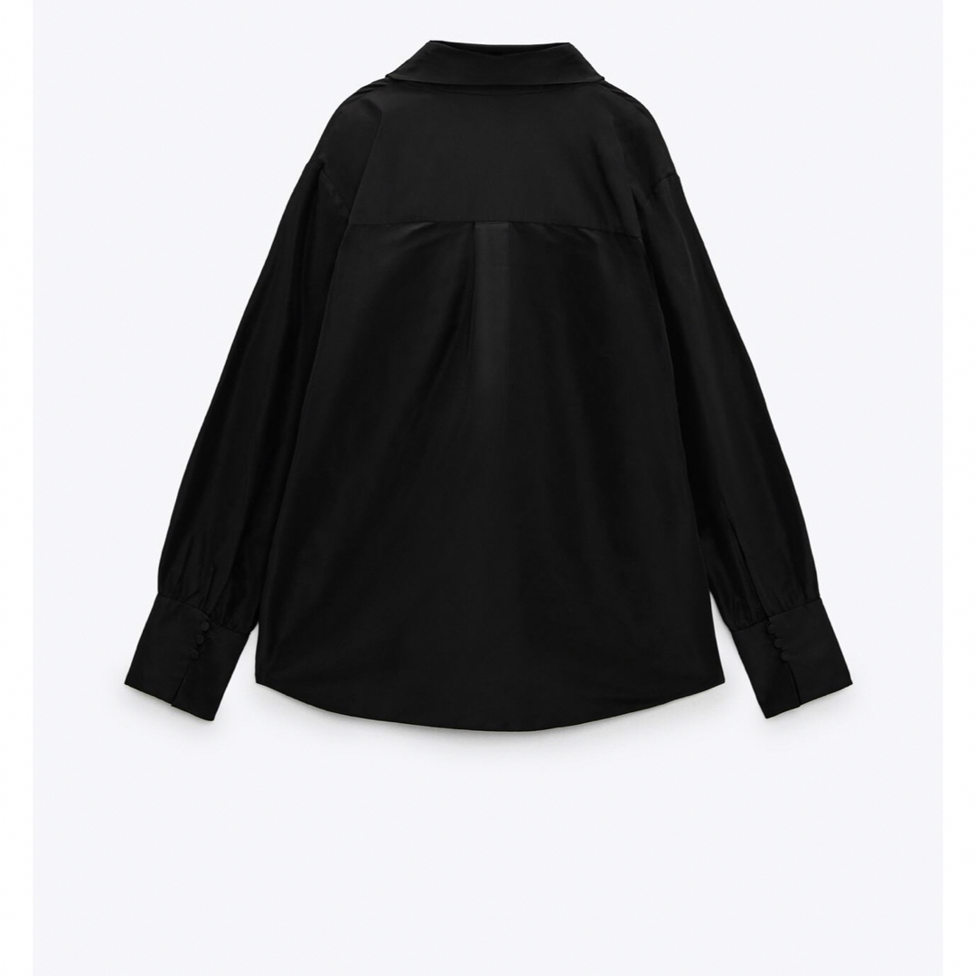 ZARA(ザラ)のZARA ザラ　リボン付きブラウス　ブラック レディースのトップス(シャツ/ブラウス(長袖/七分))の商品写真