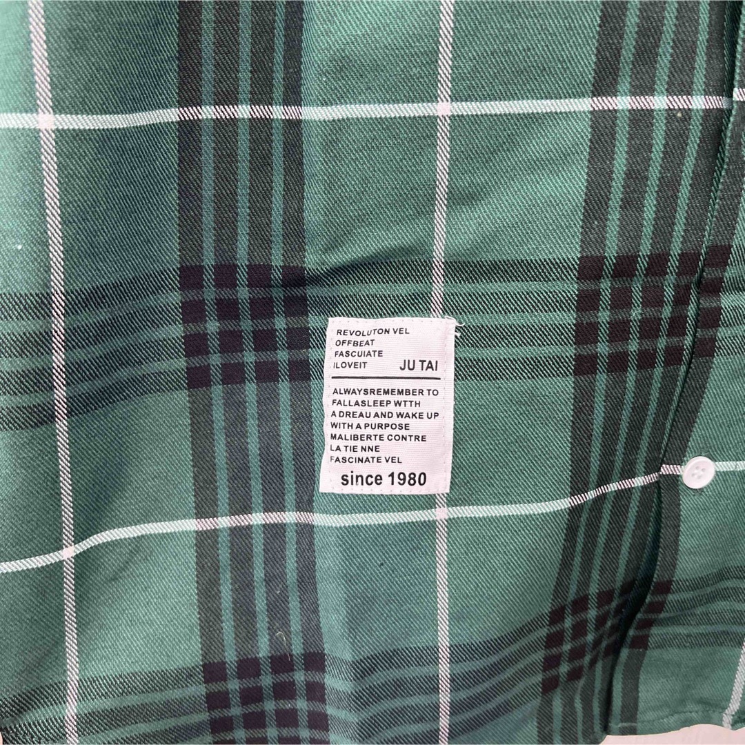 メンズ　長袖チェックシャツXLサイズ緑 メンズのトップス(シャツ)の商品写真