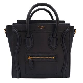 セリーヌ(celine)の　セリーヌ CELINE ラゲージナノショッパー ネイビー ゴールド金具 牛革 レディース ハンドバッグ(ハンドバッグ)