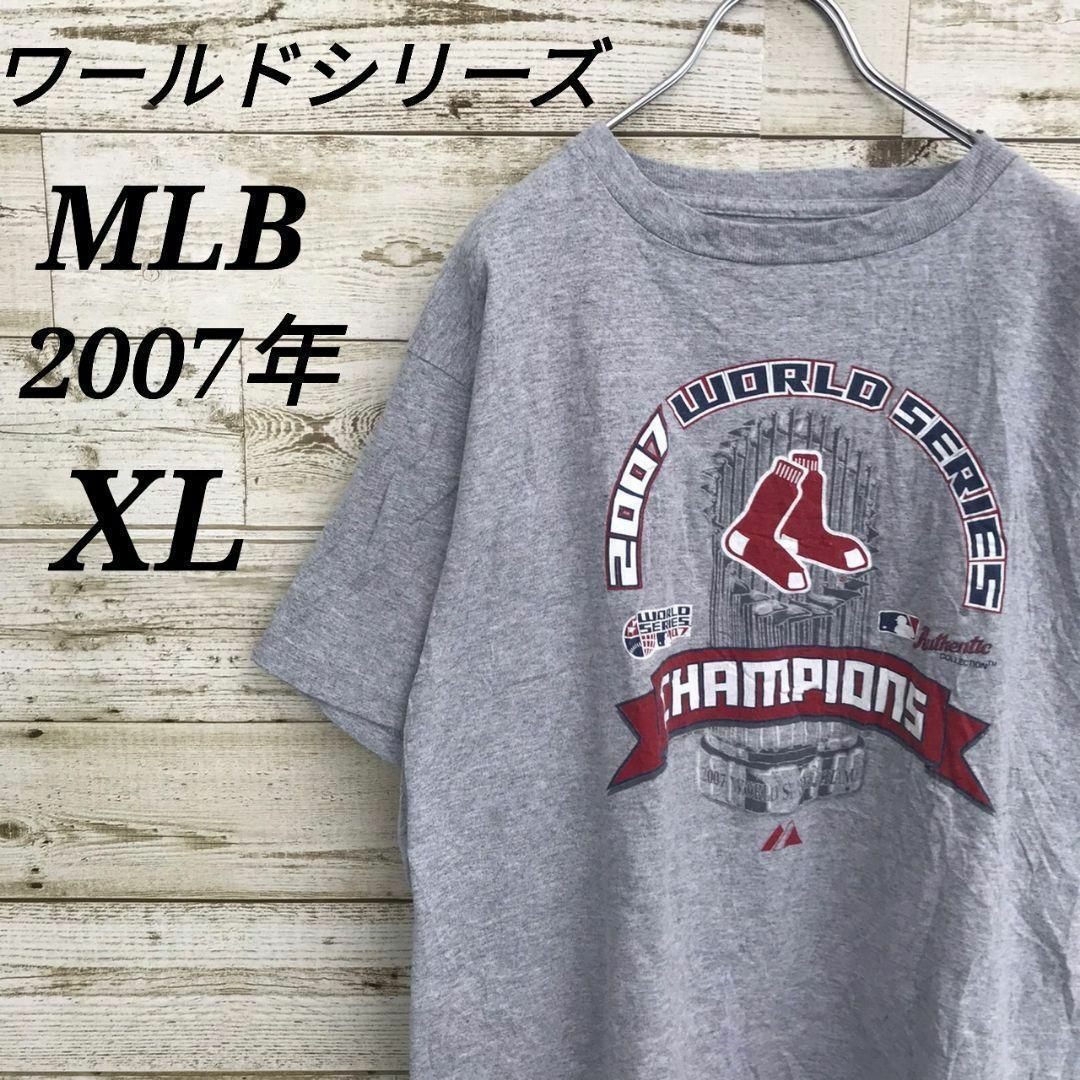 Majestic(マジェスティック)の【k4002】USA古着MLBワールドシリーズ2007年プリント半袖TシャツXL メンズのトップス(Tシャツ/カットソー(半袖/袖なし))の商品写真