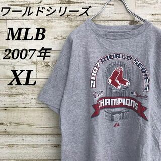 マジェスティック(Majestic)の【k4002】USA古着MLBワールドシリーズ2007年プリント半袖TシャツXL(Tシャツ/カットソー(半袖/袖なし))