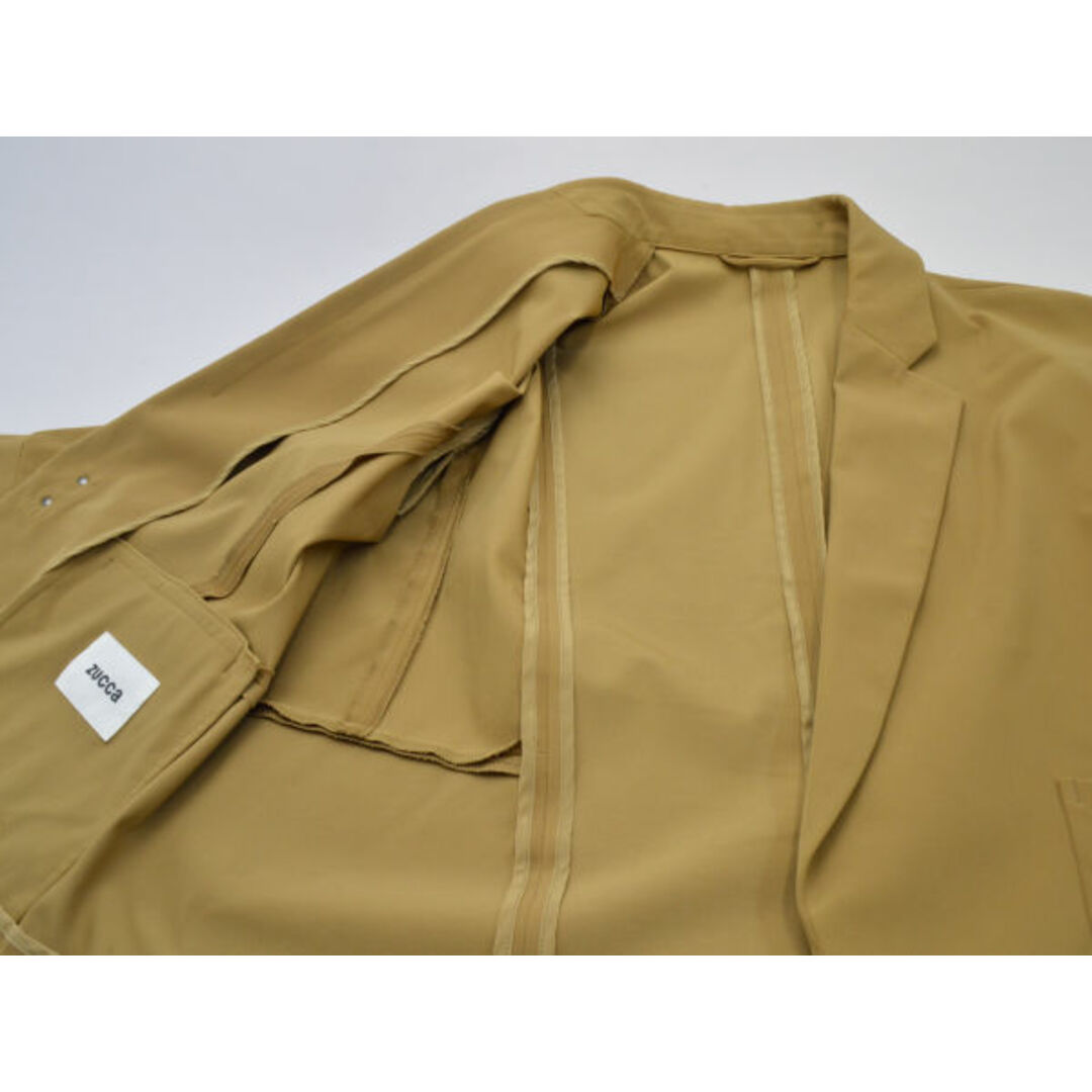 CABANE de ZUCCa(カバンドズッカ)のズッカ ZUCCa ライクラツイルアシンメトリーテーラードジャケット Mサイズ ブラウン レディース j_p F-L7618 レディースのジャケット/アウター(ロングコート)の商品写真