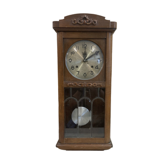 日本製　ゼンマイ式振り子時計 Meiji 明治時計　　ボンボン時計　動作確認済み(掛時計/柱時計)