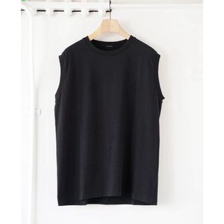 コモリ(COMOLI)のCOMOLI  コットンジャージ　ノースリーブ  　4  FADE BLACK(Tシャツ/カットソー(半袖/袖なし))