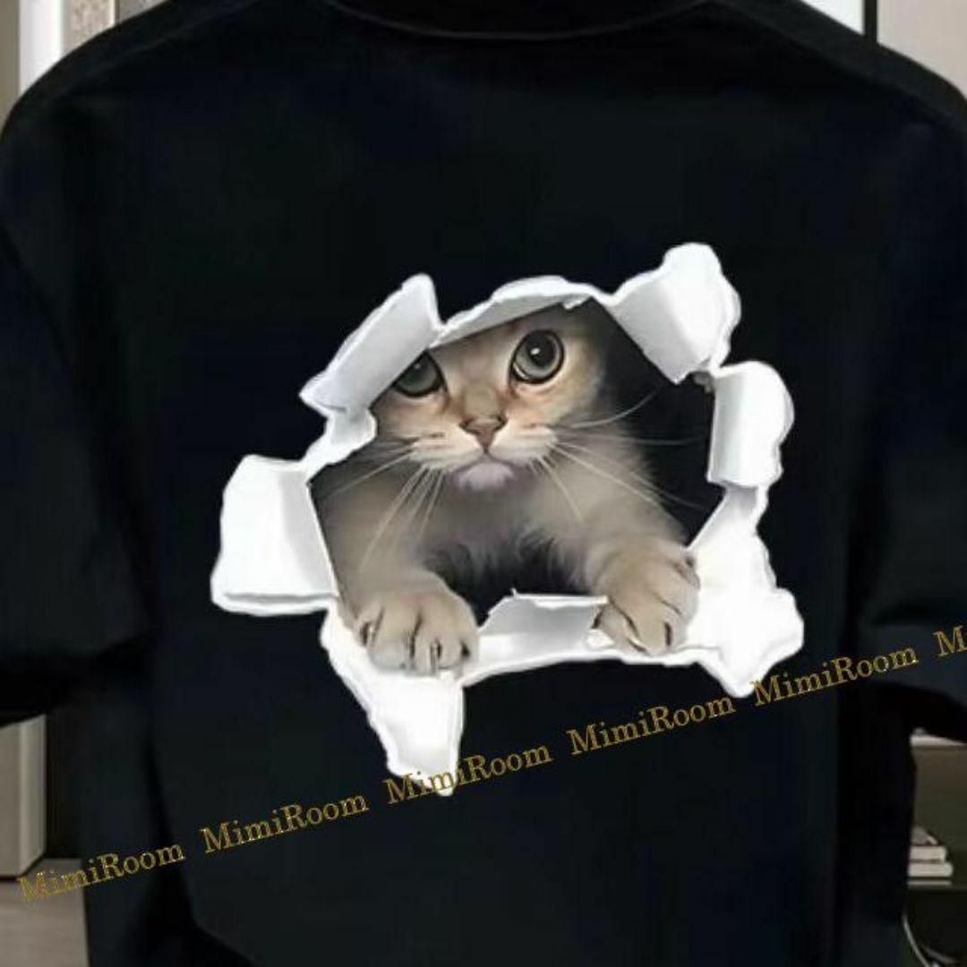 男女兼用！【～3L4L】ネコちゃんバックプリント　Ｔシャツ レディースのトップス(Tシャツ(半袖/袖なし))の商品写真