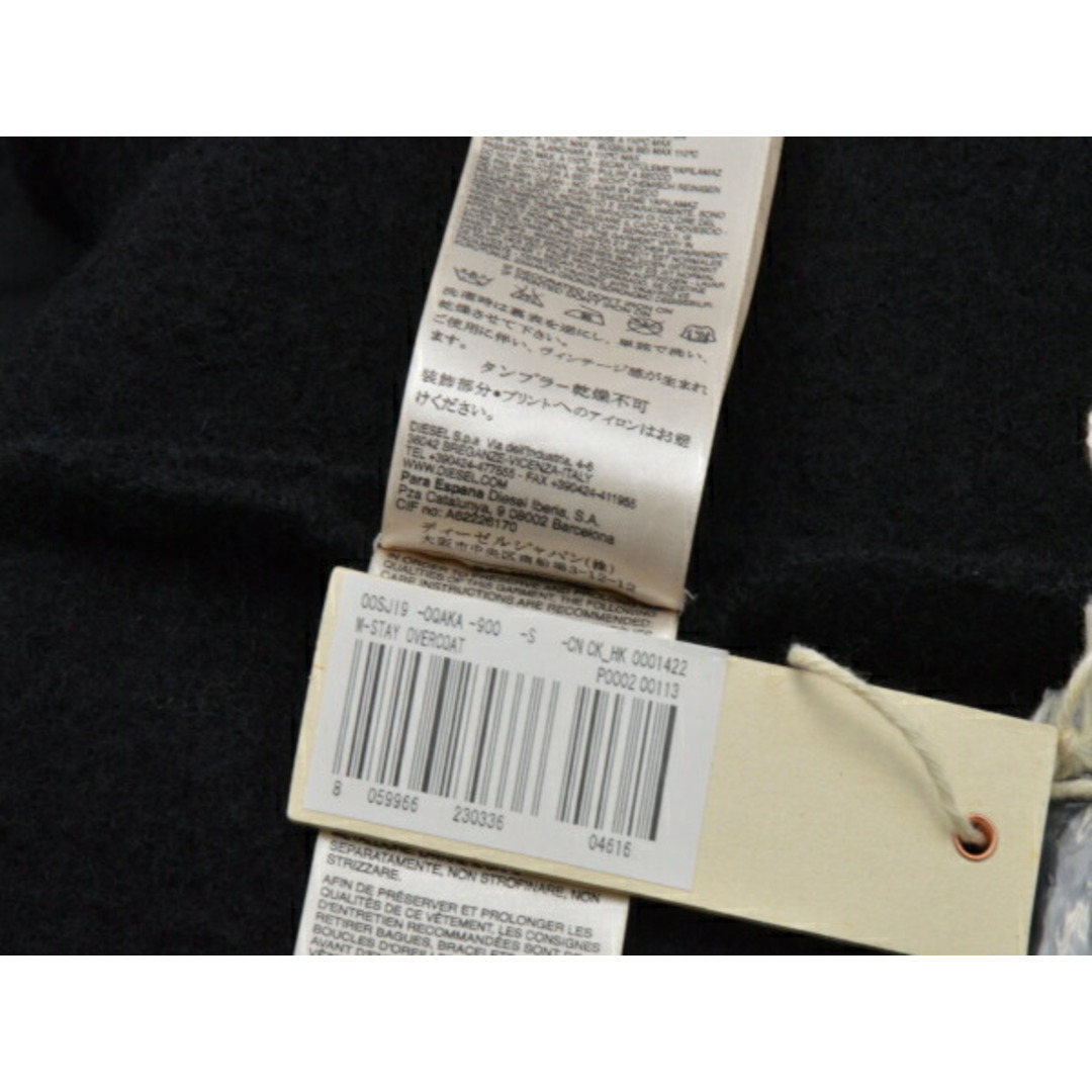 DIESEL(ディーゼル)のディーゼル DIESEL コート M-STAY OVER COAT Sサイズ ブラック レディース e_u F-L7676 レディースのジャケット/アウター(ロングコート)の商品写真