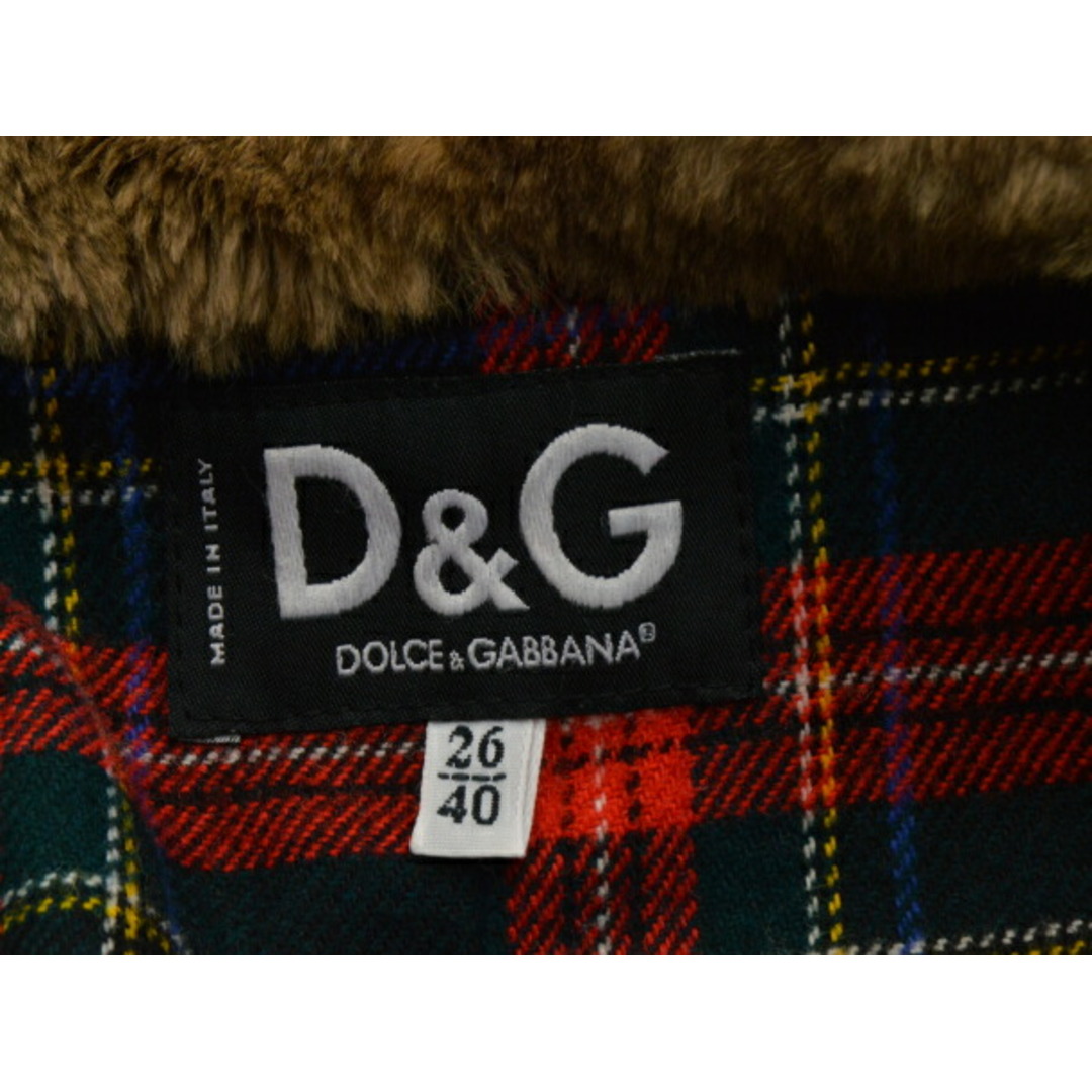 ドルチェアンドガッバーナ D&G DOLCE & GABBANA コート ラビットファー 内側チロリアン刺繍 40サイズ グレー レディース e_u F-L7679 レディースのジャケット/アウター(ロングコート)の商品写真