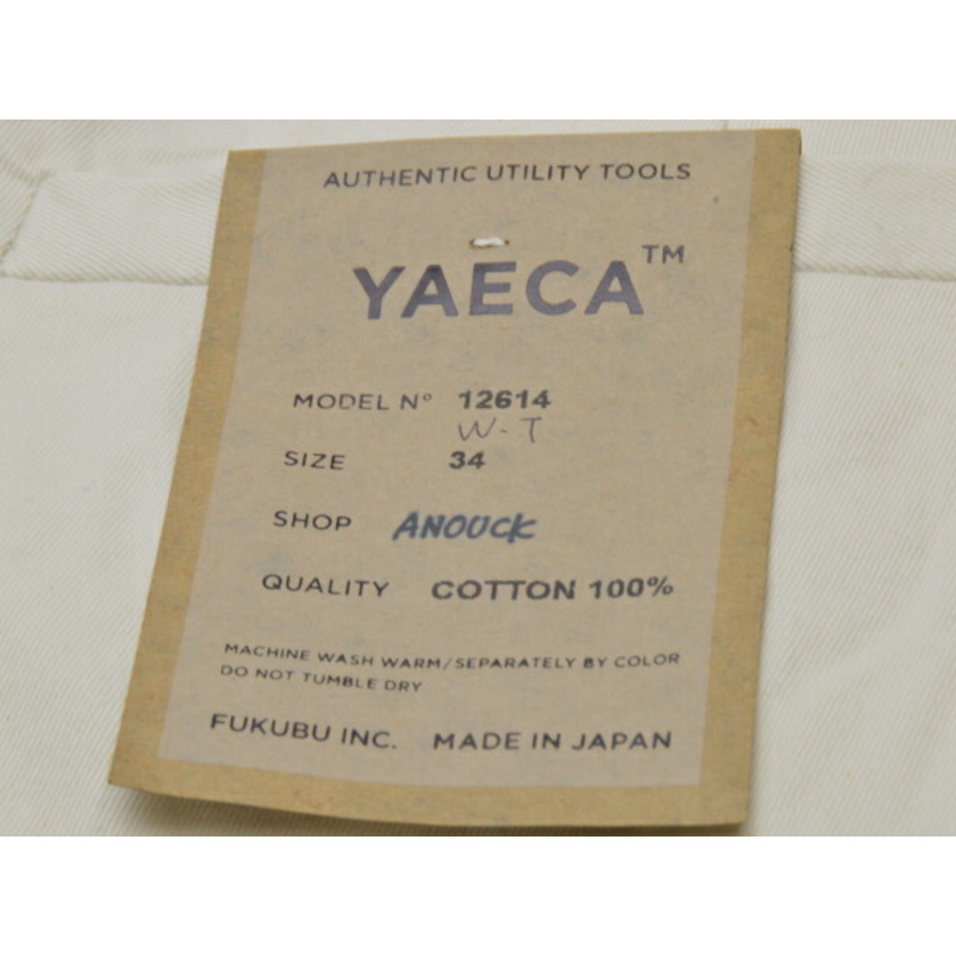 ヤエカ YAECA 12614 チノ パンツ コットン 34サイズ WHITE メンズ j_p F-L7699 メンズのパンツ(ワークパンツ/カーゴパンツ)の商品写真