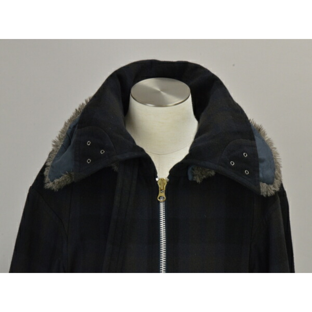 Vivienne Westwood(ヴィヴィアンウエストウッド)のヴィヴィアンウエストウッド Vivienne Westwood MAN ロシアン ジャケット/ブルゾン 44サイズ 黒×紺×茶 メンズ e_u F-L7715 メンズのジャケット/アウター(ダッフルコート)の商品写真