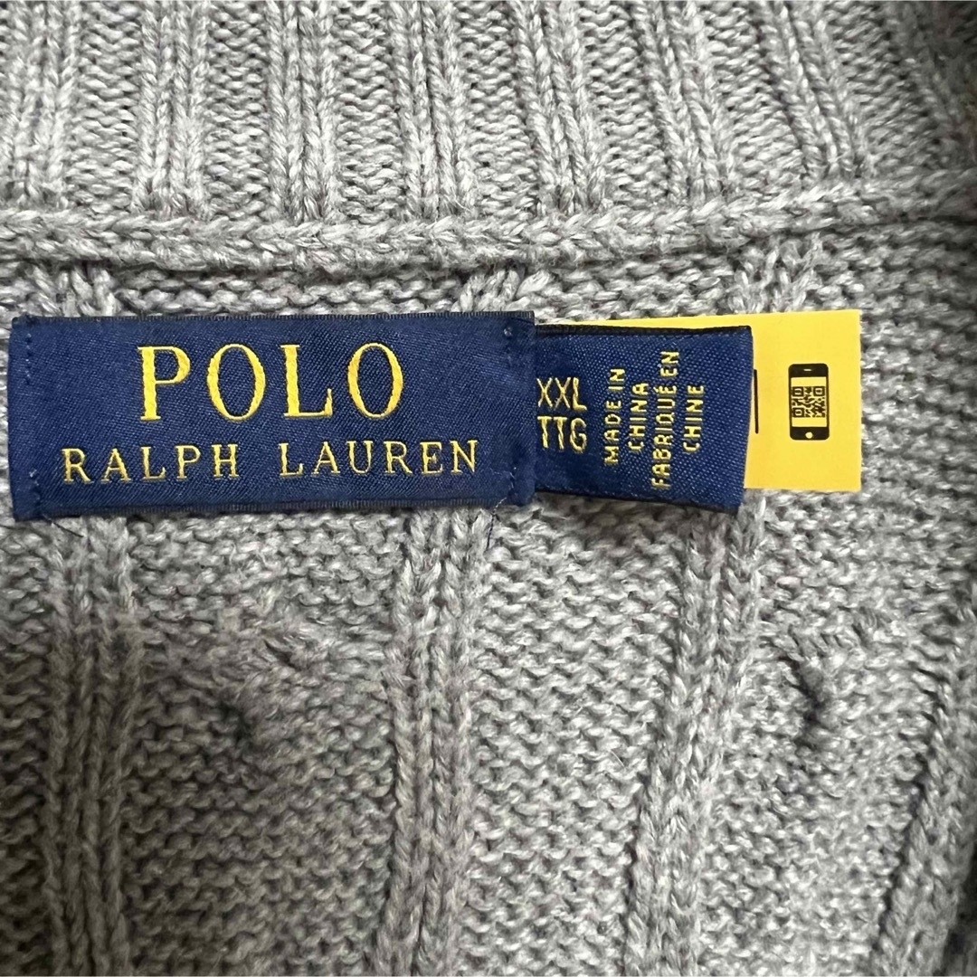 POLO RALPH LAUREN(ポロラルフローレン)の【美品】POLO RALPH LAUREN ハーフジップケーブルニットセーター メンズのトップス(ニット/セーター)の商品写真