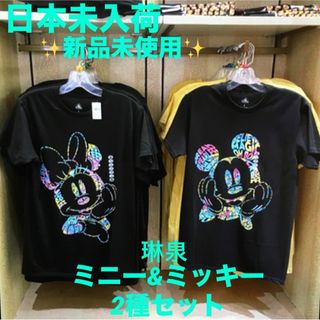 ディズニー(Disney)の 海外ディズニー ディズニーワールド ミッキー ミニー TシャツM ブラック(Tシャツ(半袖/袖なし))