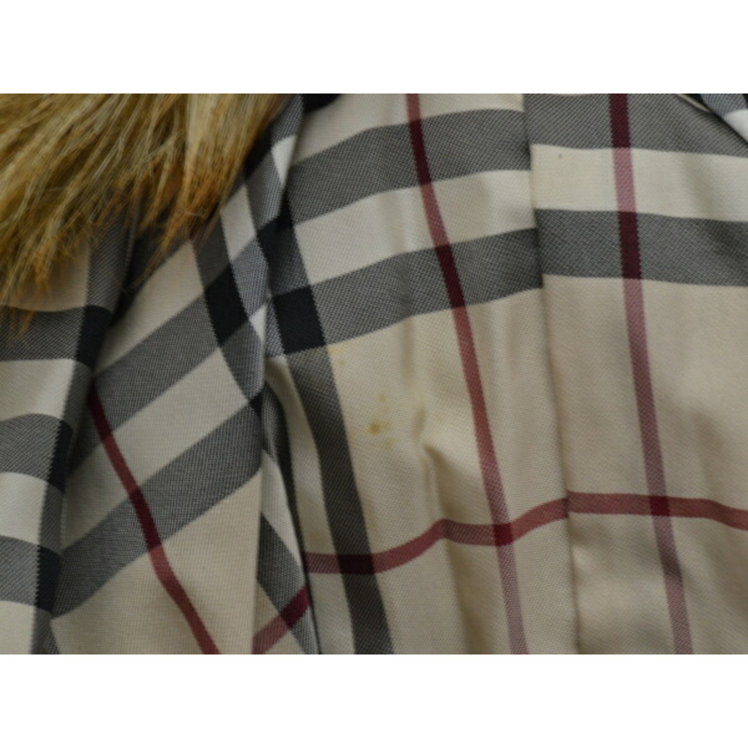 BURBERRY(バーバリー)のバーバリー BURBERRY LONDON ムートンレザーダッフルコート フォックスファー 40サイズ ブラウン レディース e_u F-L7803 レディースのジャケット/アウター(ロングコート)の商品写真