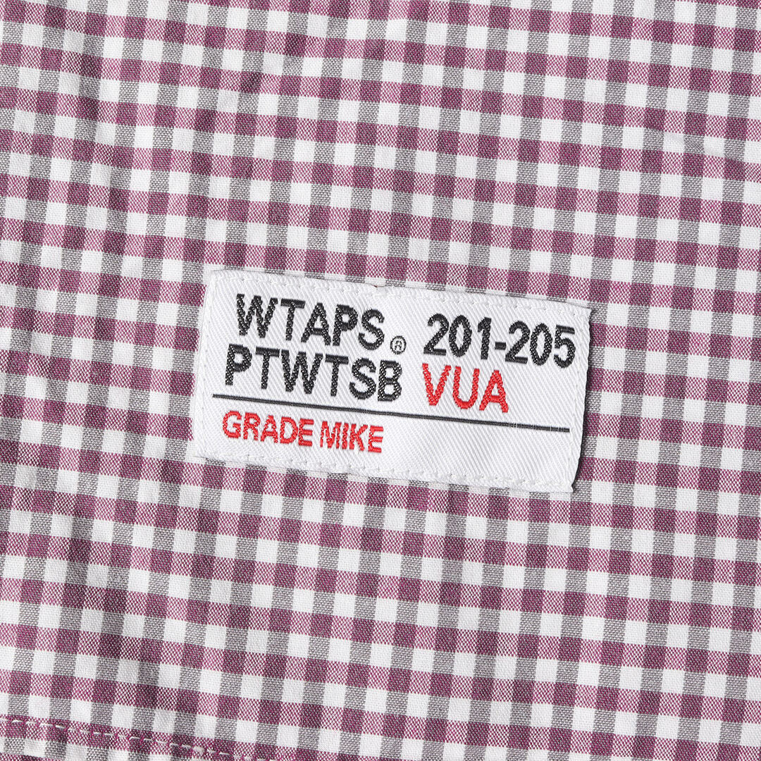 W)taps(ダブルタップス)のWTAPS ダブルタップス シャツ サイズ:M / コットン チェック 半袖シャツ バーガンディー グレー ホワイト / トップス カジュアルシャツ【メンズ】【中古】 メンズのトップス(シャツ)の商品写真