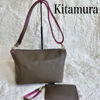 キタムラ(Kitamura)の美品 Kitamura ポーチ付き ショルダーバッグ アクセサリーポーチ レザー(ショルダーバッグ)