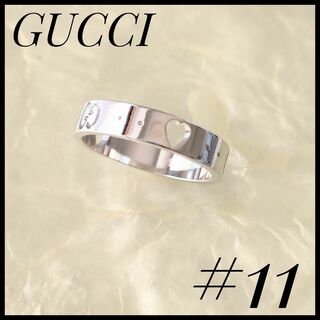 グッチ(Gucci)のGUCCI　グッチ　リング　シルバー　11号　750 指輪　ハート K18WG(リング(指輪))