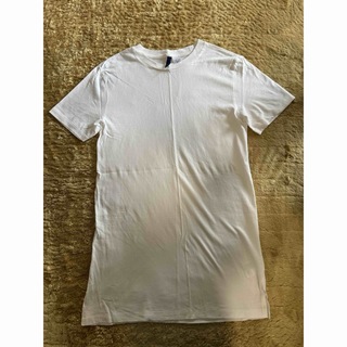 エイチアンドエム(H&M)のH&M   Tシャツ　メンズ　XS  ロングTシャツ　ホワイト　白(Tシャツ/カットソー(半袖/袖なし))