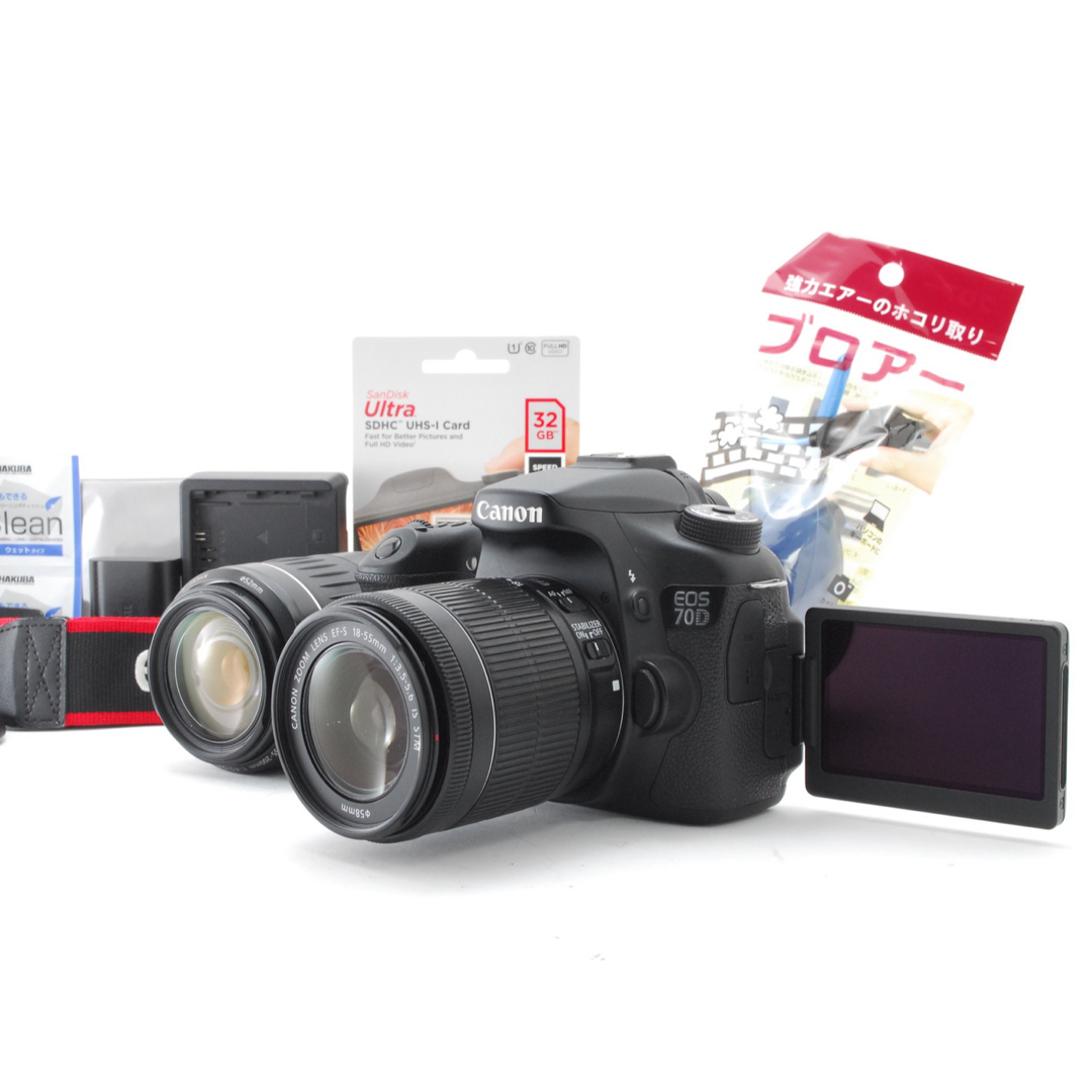 Canon(キヤノン)の高機能＆ダブルレンズの大満足セット❣️Canon EOS 70D スマホ/家電/カメラのカメラ(デジタル一眼)の商品写真
