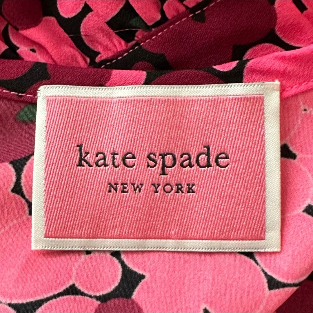 kate spade new york(ケイトスペードニューヨーク)のkate spade 総柄 膝丈 フレア ワンピース ピンク4 レディースのワンピース(ひざ丈ワンピース)の商品写真