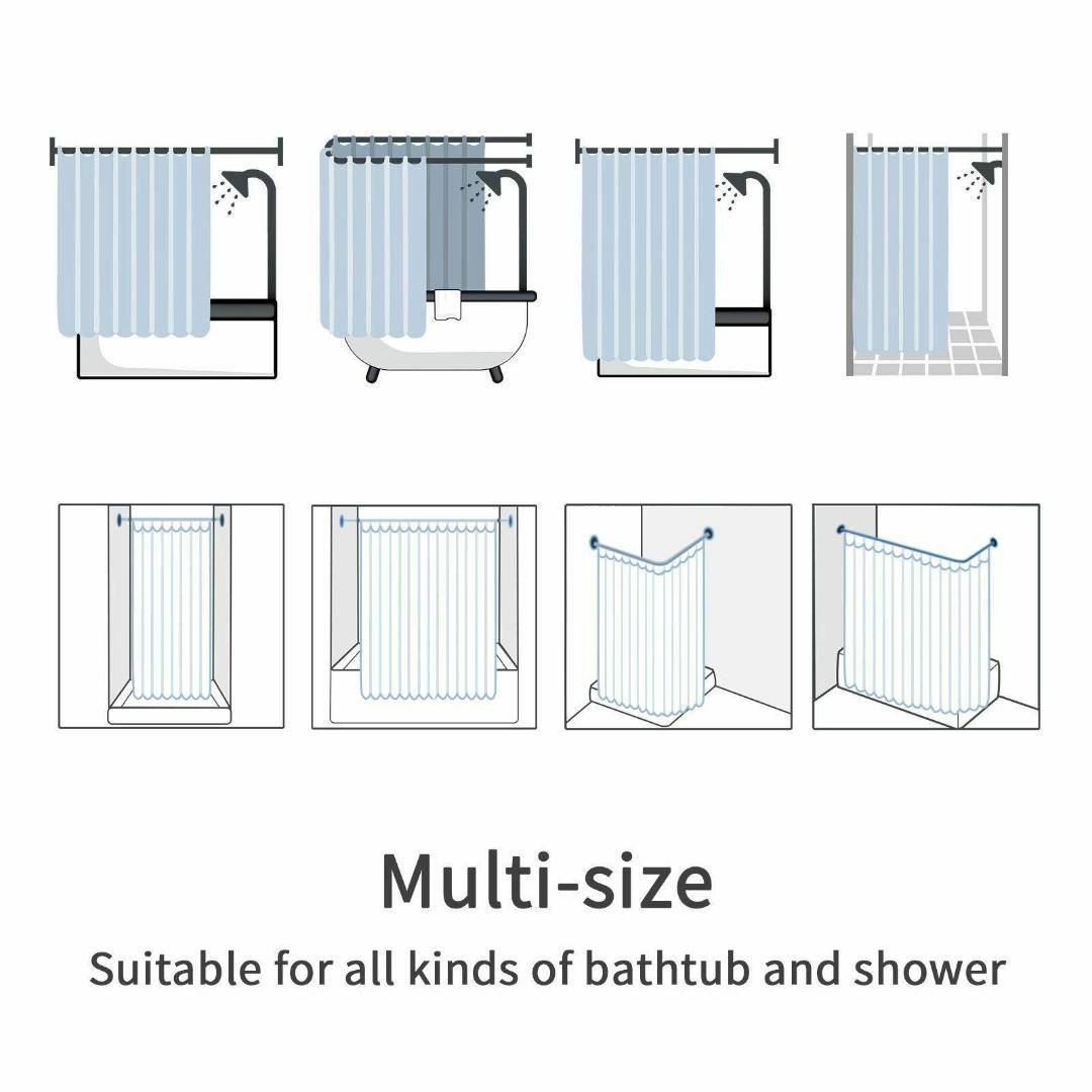 【L211-1】シャワーカーテン　防カビ　大判　180㎝×180㎝　撥水　大理石 インテリア/住まい/日用品の日用品/生活雑貨/旅行(タオル/バス用品)の商品写真