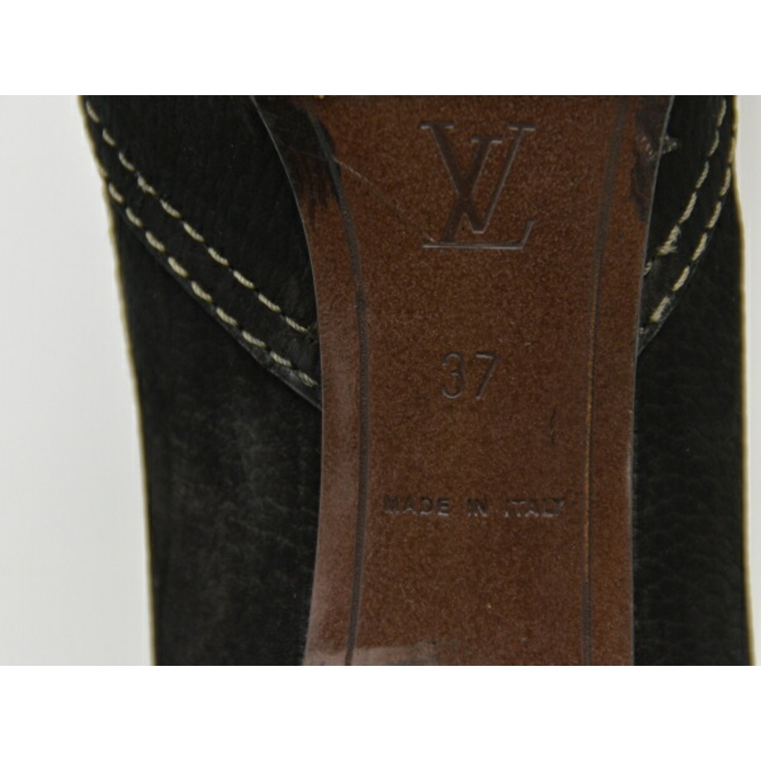 LOUIS VUITTON(ルイヴィトン)のルイヴィトン LOUIS VUITTON ステッチ スウェードレザー ヒールパンプス 37サイズ ブラック イタリア製 レディース F-LSHOE3856 レディースの靴/シューズ(ハイヒール/パンプス)の商品写真