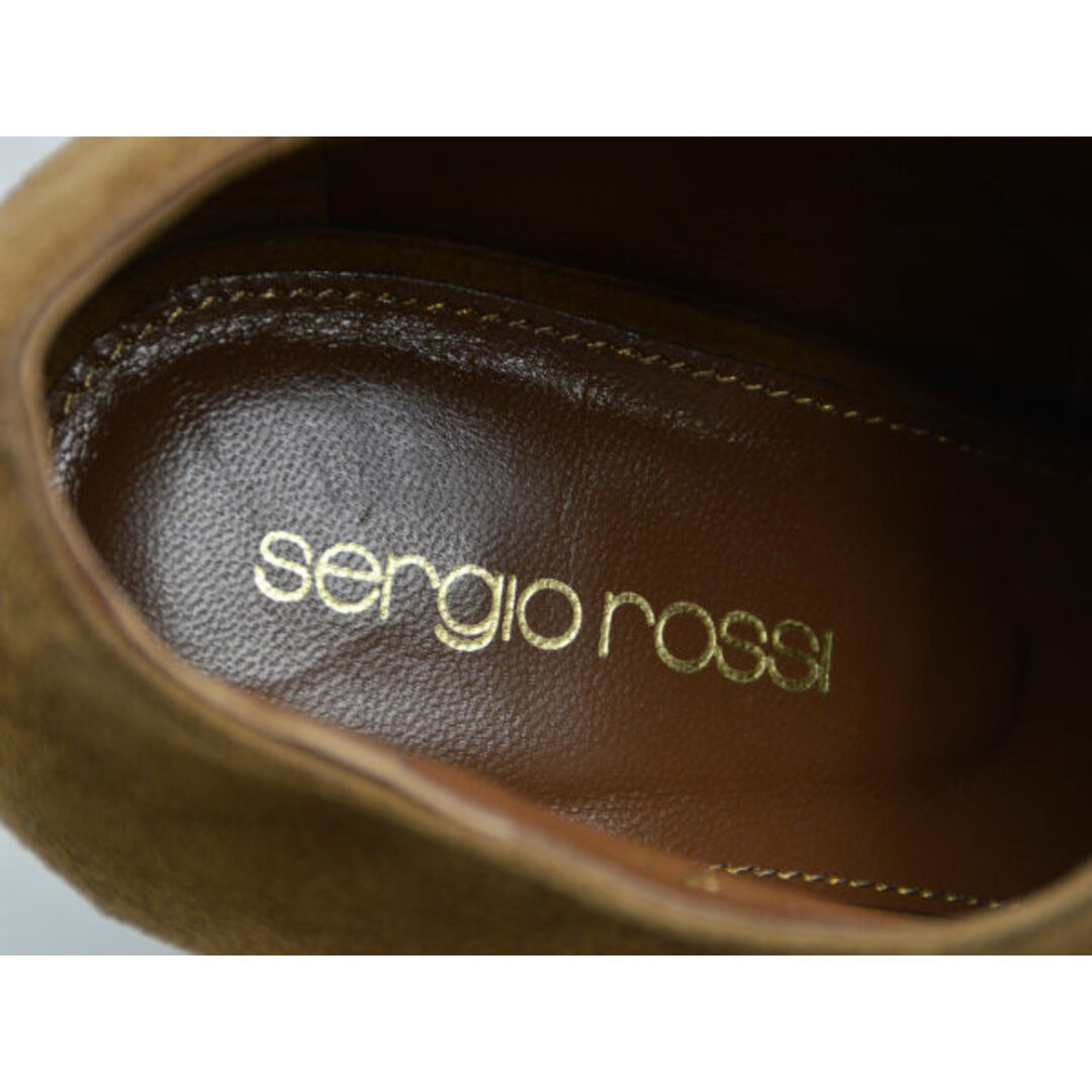 Sergio Rossi(セルジオロッシ)のセルジオロッシ Sergio Rossi スウェードレザー サイドジップ ショートブーツ/ブーティ 37サイズ ブラウン レディース F-LSHOE4356 レディースの靴/シューズ(ブーツ)の商品写真