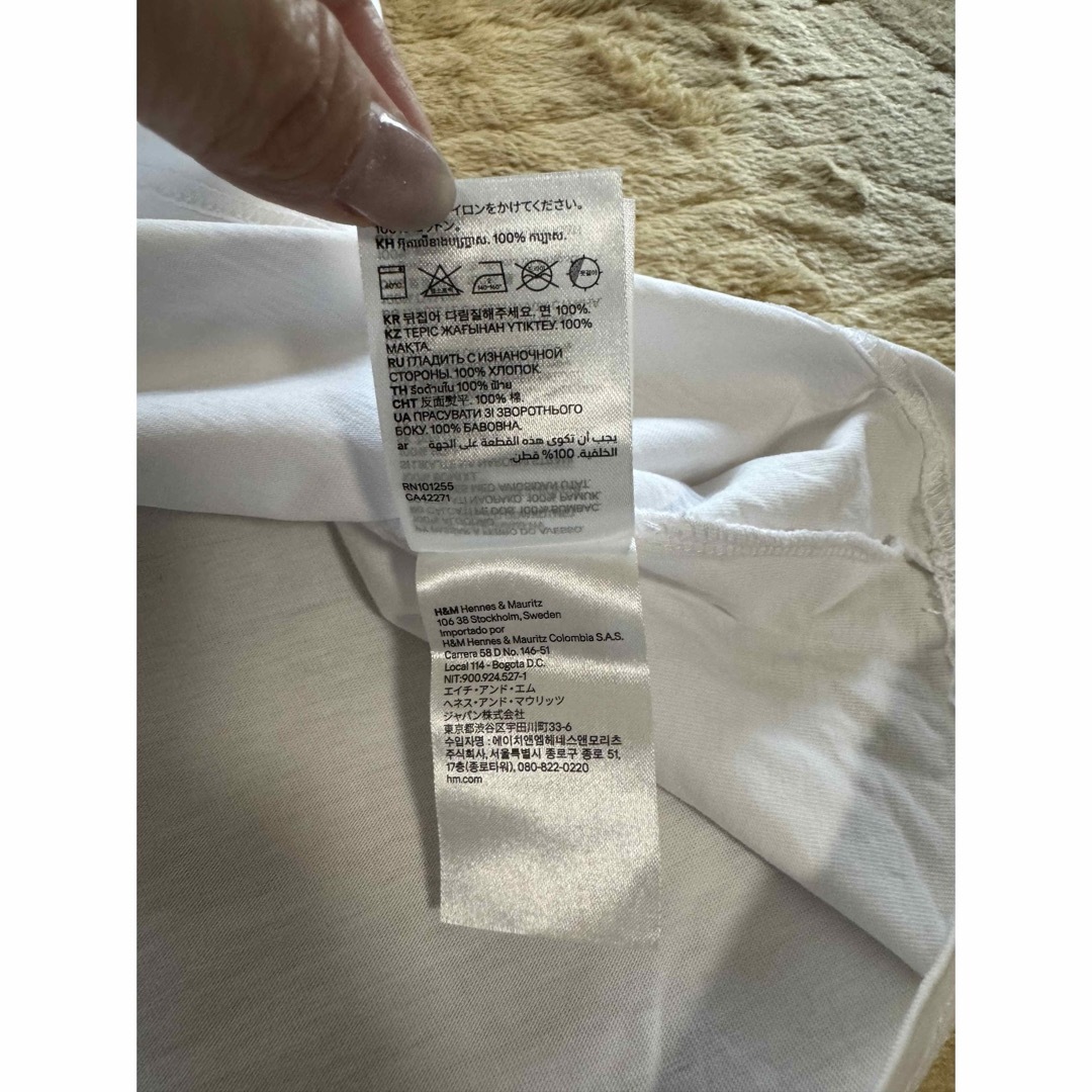 H&M(エイチアンドエム)のtomoo様専用　H&M    Tシャツ　 メンズ　 L   ホワイト　 白 メンズのトップス(Tシャツ/カットソー(半袖/袖なし))の商品写真