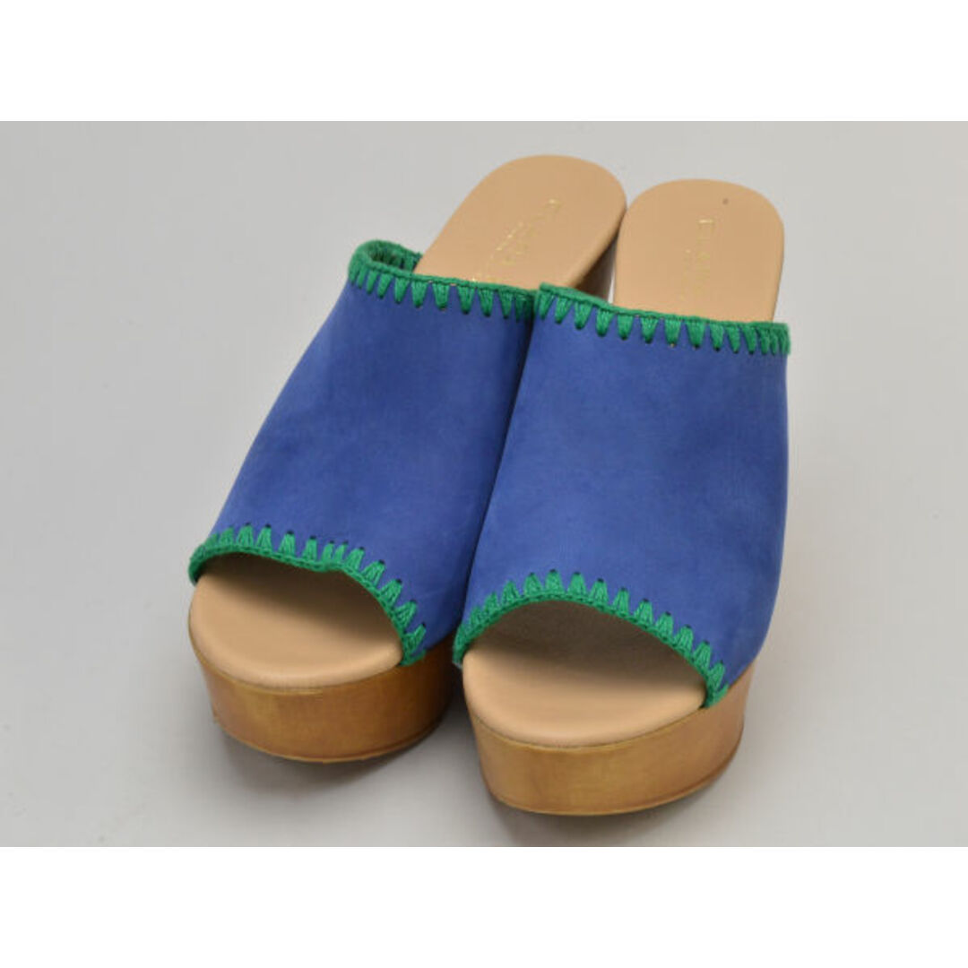 クララルビオ CLARA RUBIOパルレシフォンインターナショナルPCI STITCH SANDAL牛革 サンダル 38サイズ ブルー レディース F-LSHOE4575 レディースの靴/シューズ(サンダル)の商品写真