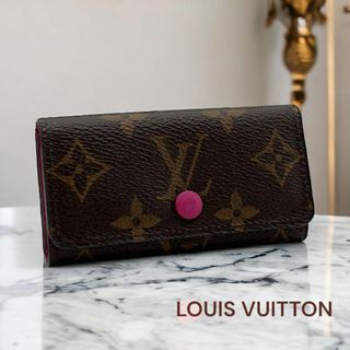 ルイヴィトン(LOUIS VUITTON)の使用感少！ルイヴィトン モノグラムミュルティクレ 4 三つ折り4連キーケース(キーケース)