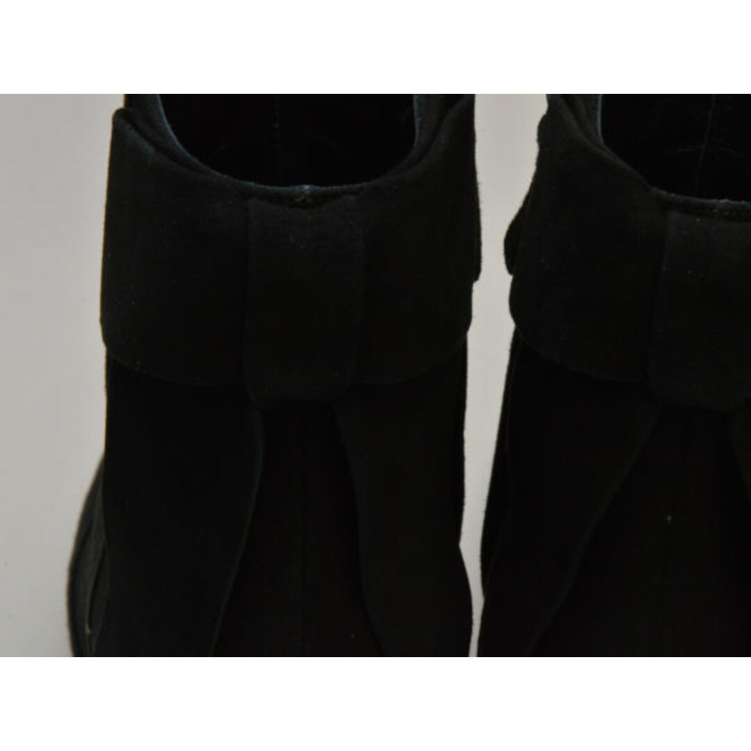 FOXEY(フォクシー)のフォクシー FOXEY Camilleスウェードレザー ショートブーツ リボンサイドジップ 36サイズ 黒 イタリア製 レディース j_p F-LSHOE4938 レディースの靴/シューズ(ブーツ)の商品写真