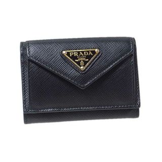 プラダ(PRADA)の　プラダ PRADA コインポケット付き3つ折りコンパクト財布 1MH021 NERO サフィアーノ レディース 三つ折り財布(財布)