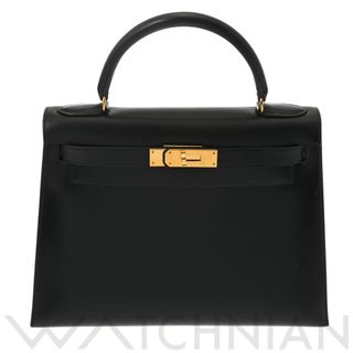 エルメス(Hermes)の中古 エルメス HERMES レディース ハンドバッグ ブラック /ゴールド金具 ボックスカーフ(ハンドバッグ)