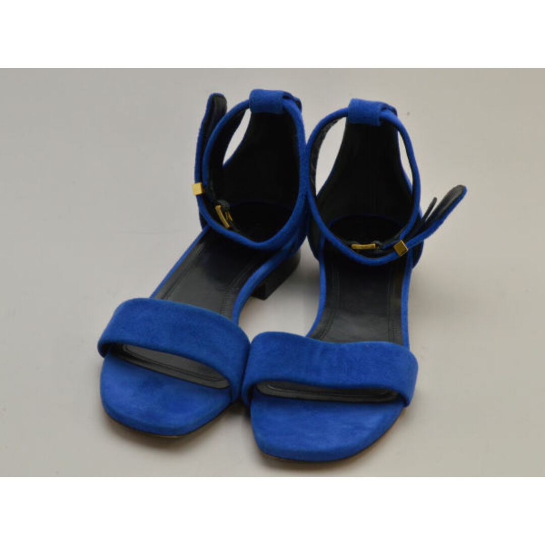 celine(セリーヌ)のセリーヌ CELINE サンダル アンクルストラップスウェードレザー 4 Open s Flat Sandal 36 1/2 ブルー レディース su_p e_u F-LSHOE4994 レディースの靴/シューズ(サンダル)の商品写真