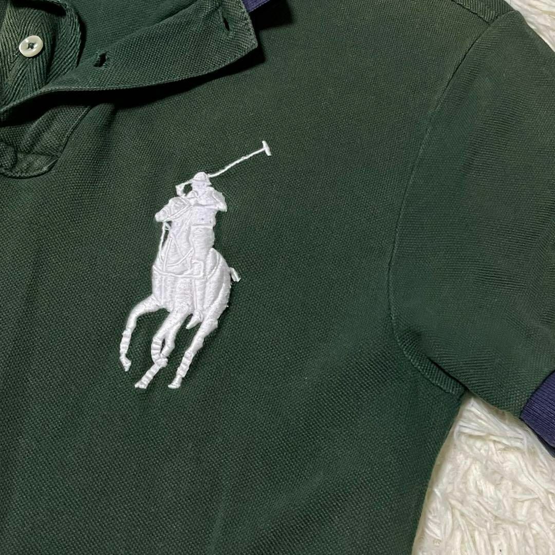 POLO RALPH LAUREN(ポロラルフローレン)のポロラルフローレン ポロシャツ 半袖 デカロゴ 刺繍 バイカラー 綿 メンズ S メンズのトップス(ポロシャツ)の商品写真