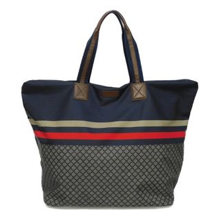 グッチ(Gucci)のGUCCI グッチ ディアマンテ トート ロゴ エンボス レザーパッチ シェリー ネイビー レッド ウェブ ナイロン トートバッグ 268106 F951N 8611(トートバッグ)