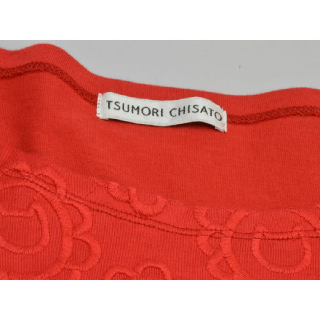 TSUMORI CHISATO(ツモリチサト)のツモリチサト TSUMORI CHISATO ネコフラワー刺繍 ロングレース 長袖 Tシャツ/カットソー 2サイズ レッド レディース F-M10905 レディースのトップス(Tシャツ(半袖/袖なし))の商品写真