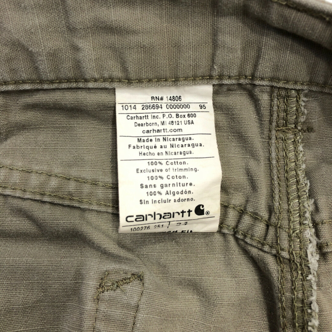 carhartt(カーハート)のCarhartt カーハート ショートパンツ リップストップ ワーク ベージュ (メンズ W34) 中古 古着 Q6749 メンズのパンツ(ショートパンツ)の商品写真