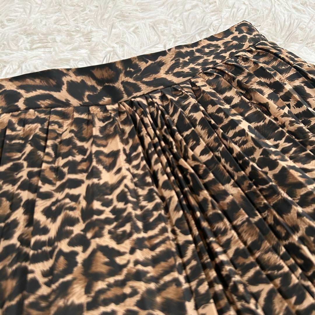 OBLI(オブリ)のOBLI プリーツ レオパード フレア 総柄 ゴム 大人 綺麗目 アニマル レディースのスカート(ロングスカート)の商品写真