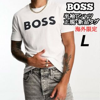 ヒューゴボス(HUGO BOSS)のBOSS ヒューゴボス 半袖 Tシャツ メンズ コットン  L ホワイト白(Tシャツ/カットソー(半袖/袖なし))