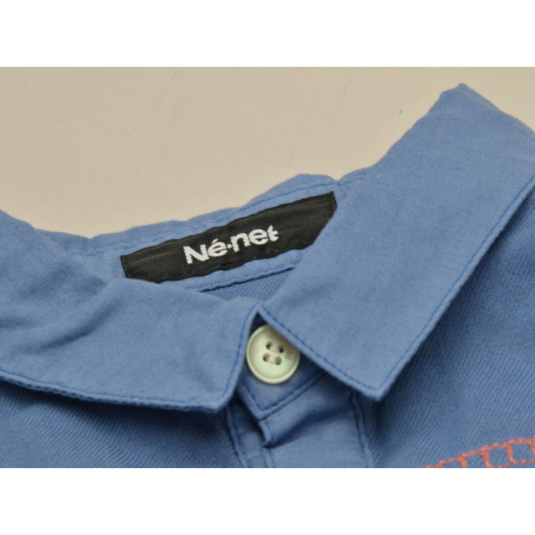 Ne-net(ネネット)のネネット Ne-net S　クレイジーステッチシャツ/ブラウス 2サイズ ブルー レディース F-M11192 レディースのトップス(シャツ/ブラウス(半袖/袖なし))の商品写真