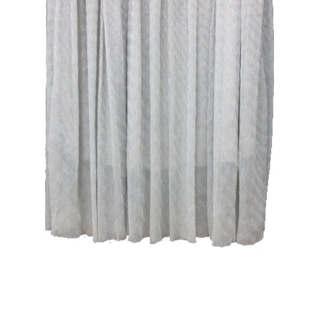 レトロガール フレアスカート ロング ラメ 銀色 シルバーカラー レディースのスカート(ロングスカート)の商品写真