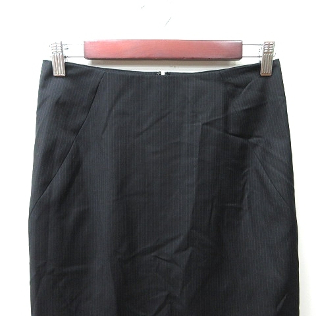 theory(セオリー)のセオリー  タイトスカート ひざ丈 ストライプ ウール 0 黒 ブラック /YI レディースのスカート(ひざ丈スカート)の商品写真