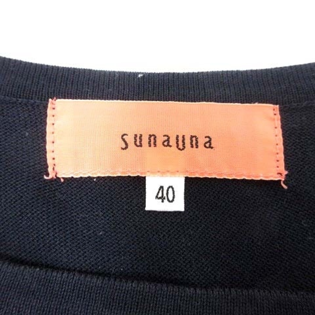 SunaUna(スーナウーナ)のSunauna ニット カットソー 刺しゅう 長袖 40 紺 ネイビー /YK レディースのトップス(ニット/セーター)の商品写真