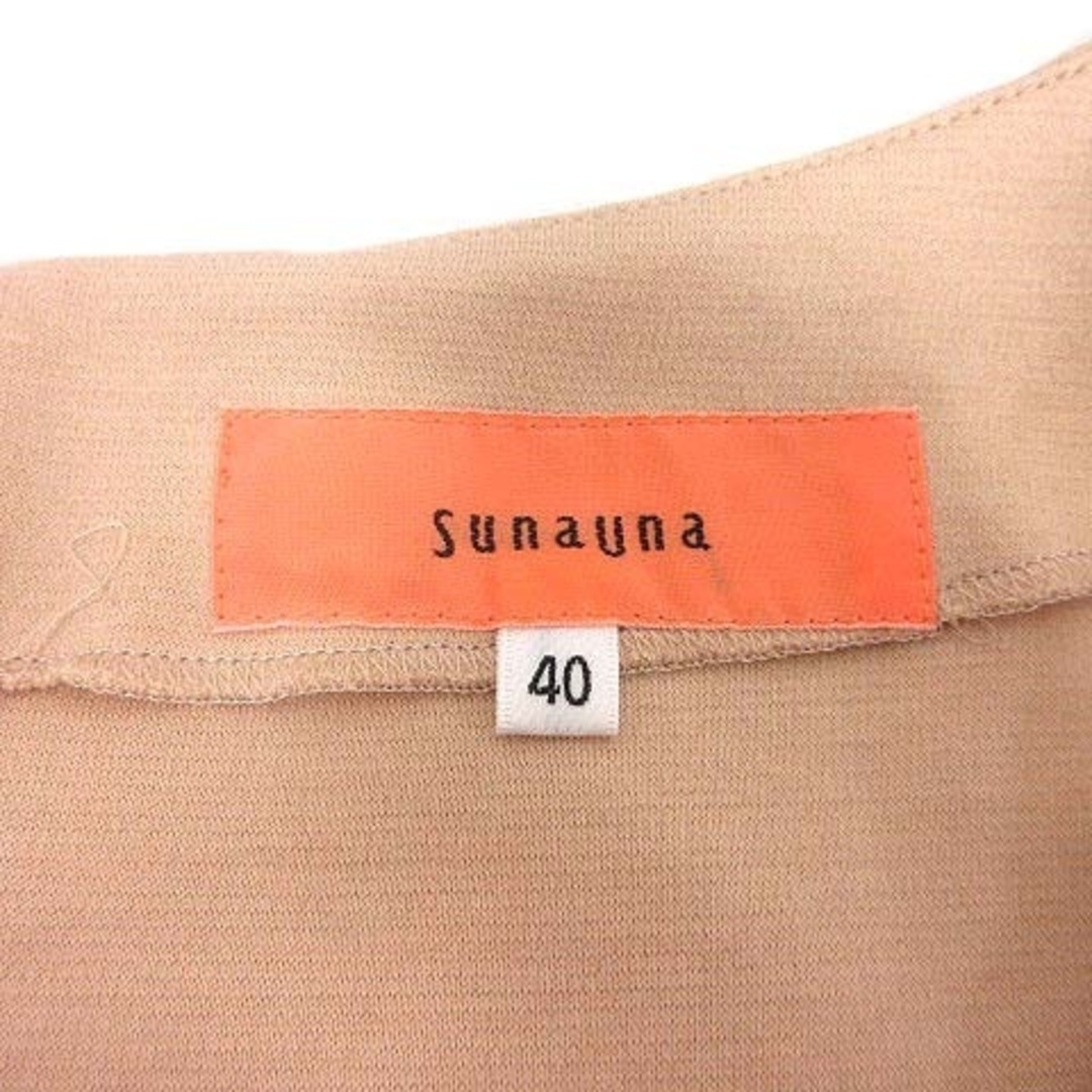 SunaUna(スーナウーナ)のスーナウーナ Sunauna ワンピース ミニ 総柄 七分袖 40 ベージュ レディースのワンピース(ミニワンピース)の商品写真