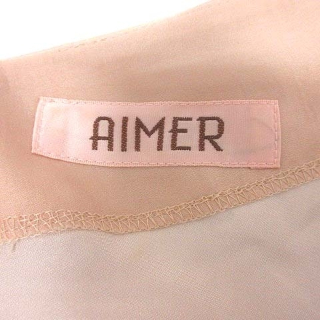 other(アザー)のAIMER ワンピース ミニ ドッキング レース フレンチスリーブ 9号 茶 レディースのワンピース(ミニワンピース)の商品写真