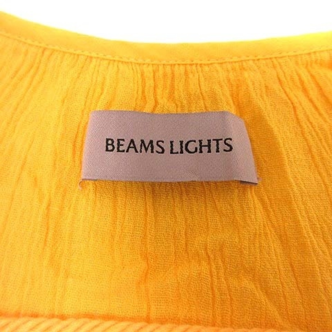 BEAMS Lights シャツワンピース ロング 刺しゅう 五分袖 38 黄色 レディースのワンピース(ロングワンピース/マキシワンピース)の商品写真