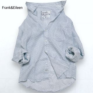 Frank&Eileen - Frank&Eileen リネン スキッパー 小花柄 シャツ 長袖 ブルー XS