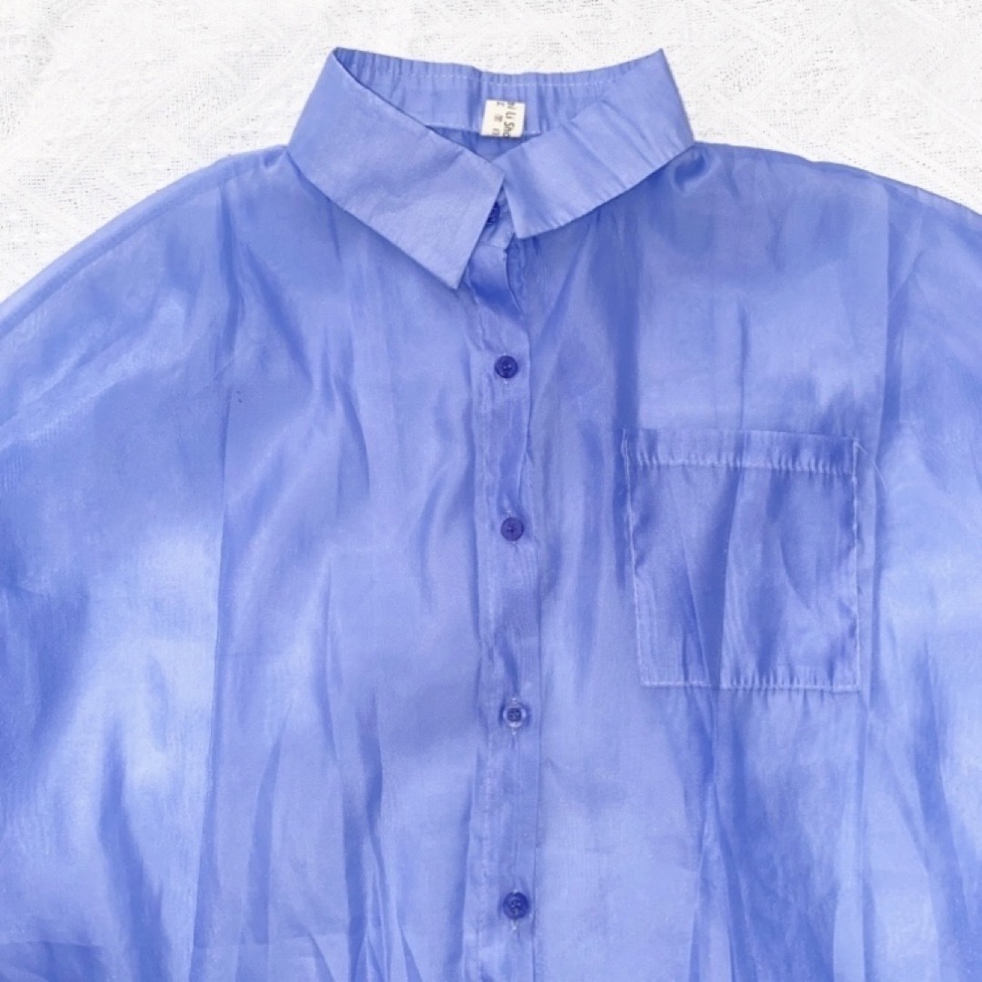 オーバーサイズ シアーシャツ レディースのトップス(シャツ/ブラウス(長袖/七分))の商品写真