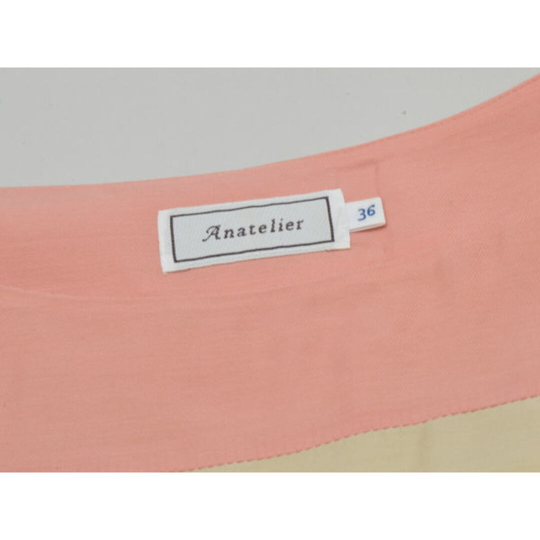 anatelier(アナトリエ)のアナトリエ anatelier バイカラーリボンワンピース 36サイズ ピンク×ベージュ レディース F-M11508 レディースのワンピース(ミニワンピース)の商品写真