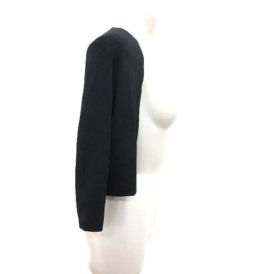 M-premier(エムプルミエ)のエムプルミエ ニットボレロ カーディガン 七分袖 リブ 34P 黒 ブラック レディースのトップス(カーディガン)の商品写真
