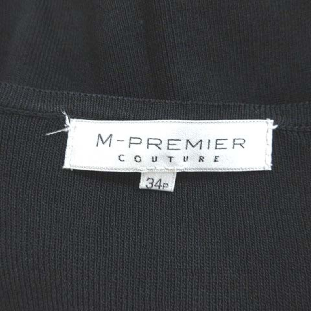 M-premier(エムプルミエ)のエムプルミエ ニットボレロ カーディガン 七分袖 リブ 34P 黒 ブラック レディースのトップス(カーディガン)の商品写真